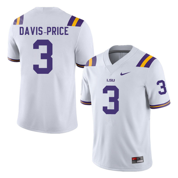 Men #3 Tyrion Davis-Price LSU Tigers College Football Jerseys Sale-White - Click Image to Close